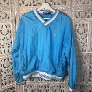 Vtg 80s USA Olympics Unisex JCP Teal Blue & White Size Large Windbreaker Jacket